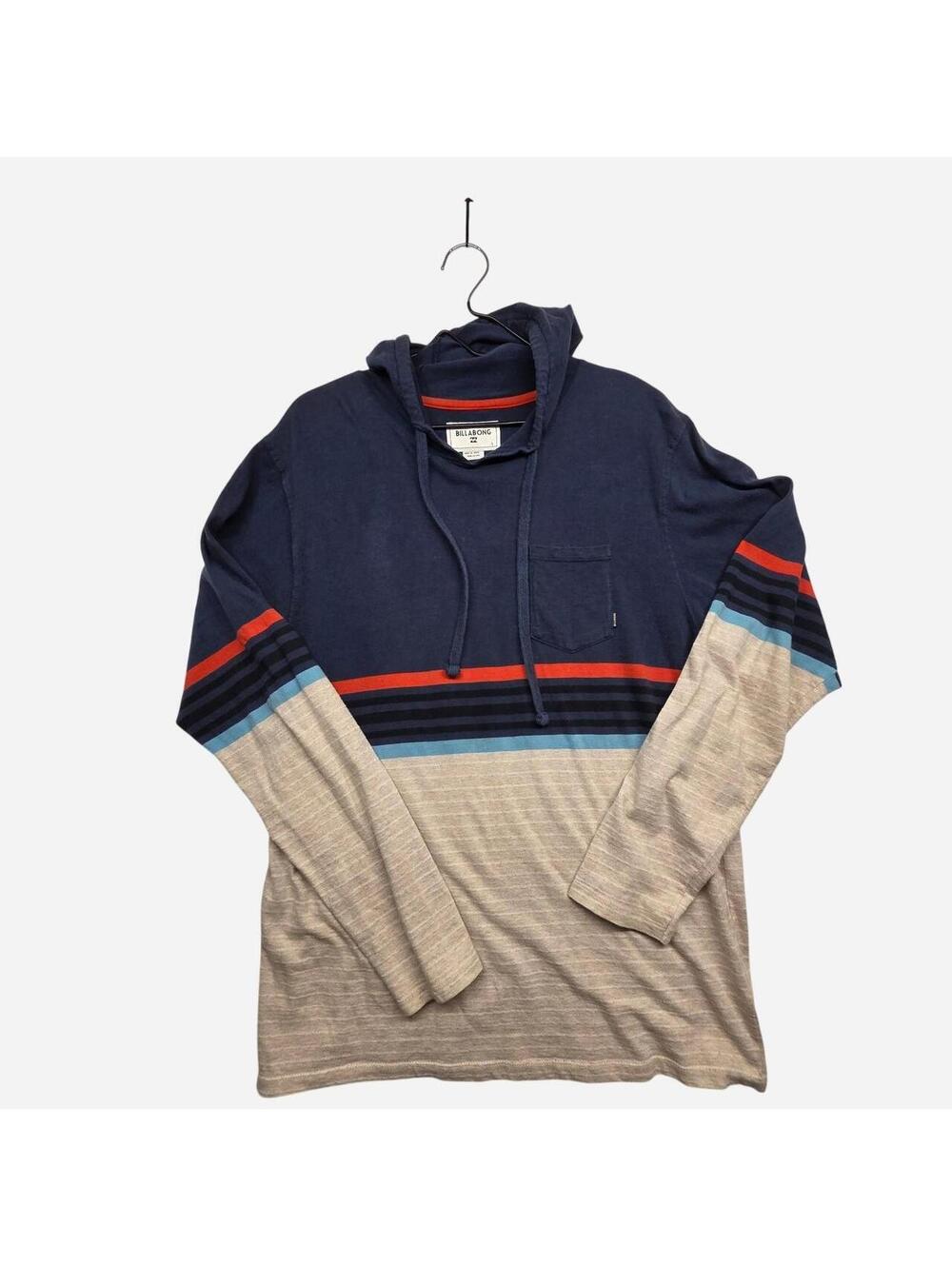 Billabong Men's Tan and Blue Hoody